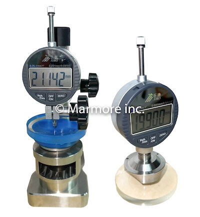 Medidor de espesor al centro y esferometro